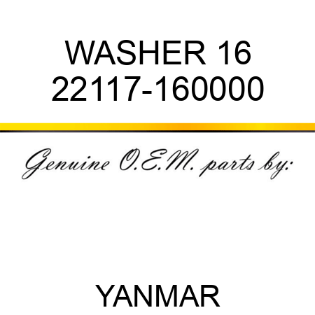 WASHER, 16 22117-160000