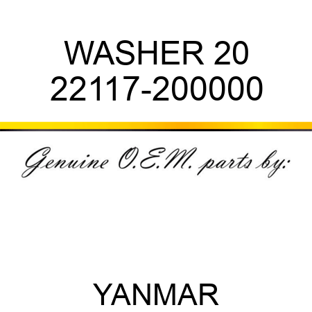 WASHER, 20 22117-200000