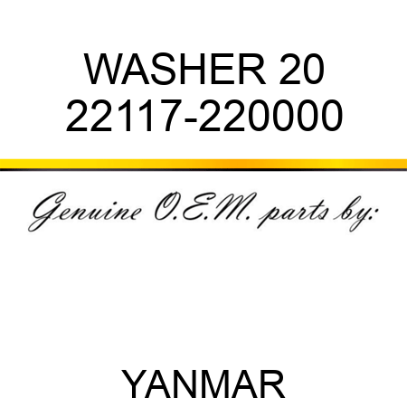 WASHER, 20 22117-220000