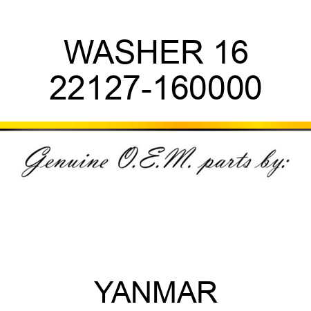 WASHER, 16 22127-160000