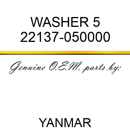 WASHER, 5 22137-050000