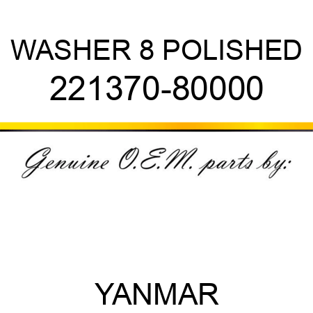 WASHER 8 POLISHED 221370-80000