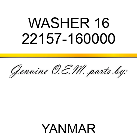 WASHER, 16 22157-160000