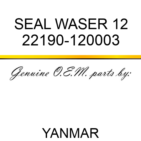 SEAL WASER 12 22190-120003
