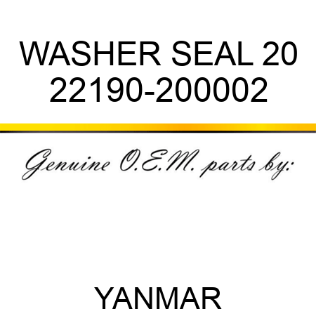 WASHER, SEAL 20 22190-200002