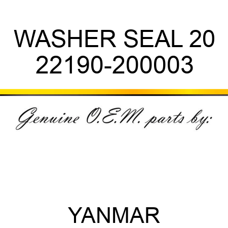 WASHER, SEAL 20 22190-200003