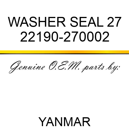 WASHER, SEAL 27 22190-270002