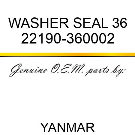 WASHER, SEAL 36 22190-360002