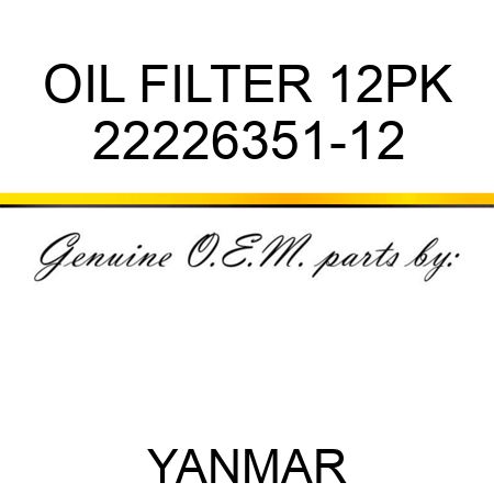 OIL FILTER, 12PK 22226351-12