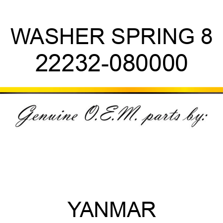 WASHER, SPRING 8 22232-080000
