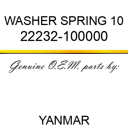 WASHER, SPRING 10 22232-100000