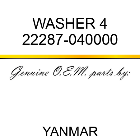 WASHER, 4 22287-040000