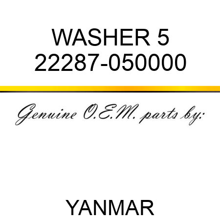 WASHER, 5 22287-050000