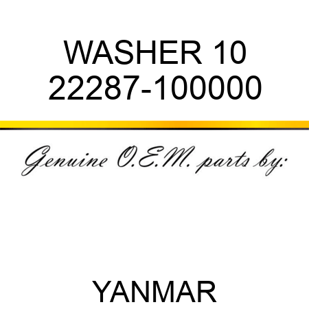 WASHER, 10 22287-100000