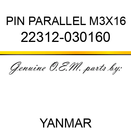 PIN, PARALLEL M3X16 22312-030160
