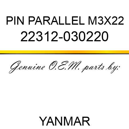 PIN, PARALLEL M3X22 22312-030220
