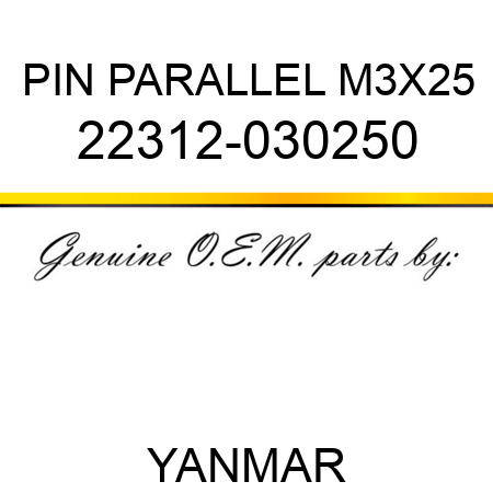PIN, PARALLEL M3X25 22312-030250