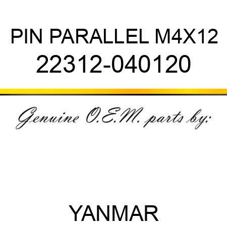 PIN, PARALLEL M4X12 22312-040120