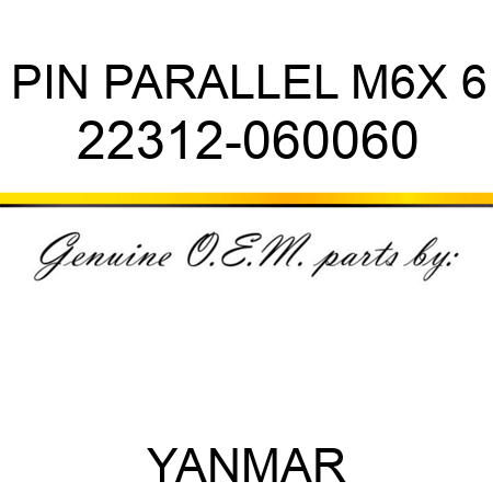 PIN, PARALLEL M6X 6 22312-060060