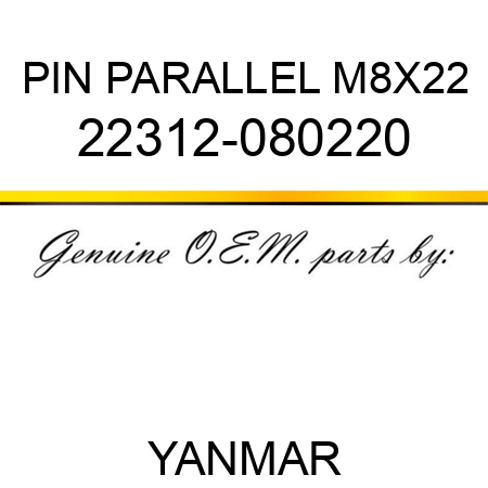 PIN, PARALLEL M8X22 22312-080220