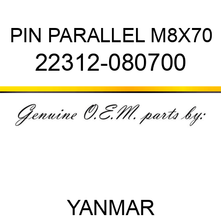 PIN, PARALLEL M8X70 22312-080700