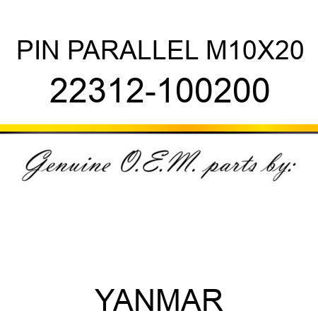 PIN, PARALLEL M10X20 22312-100200