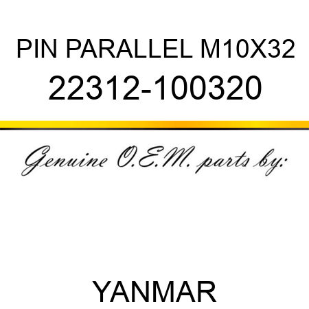 PIN, PARALLEL M10X32 22312-100320