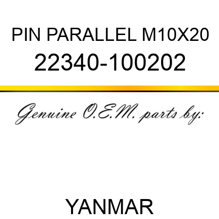 PIN, PARALLEL M10X20 22340-100202