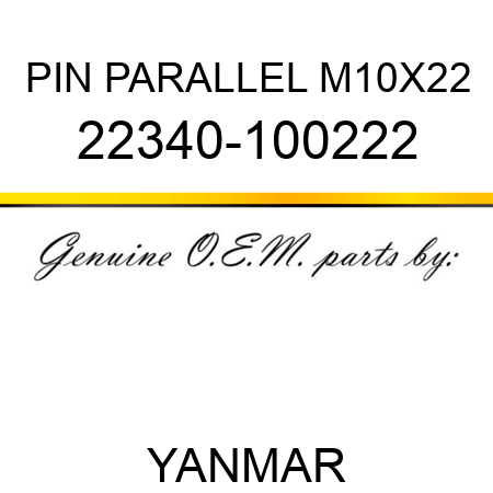 PIN, PARALLEL M10X22 22340-100222