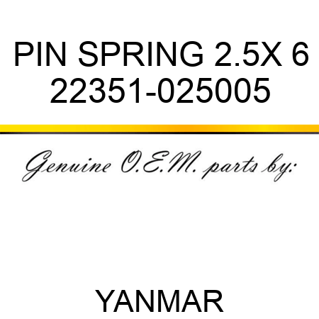 PIN, SPRING 2.5X 6 22351-025005