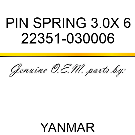 PIN, SPRING 3.0X 6 22351-030006
