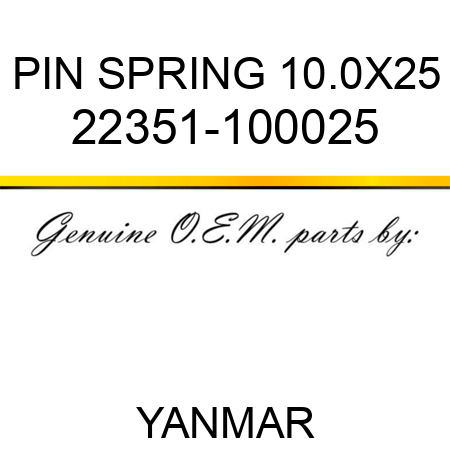 PIN, SPRING 10.0X25 22351-100025