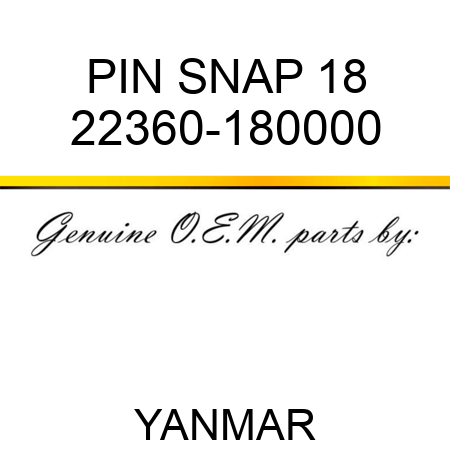 PIN, SNAP 18 22360-180000