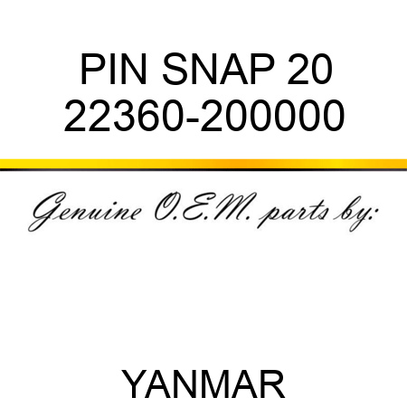PIN, SNAP 20 22360-200000