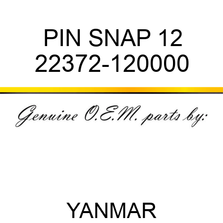 PIN, SNAP 12 22372-120000