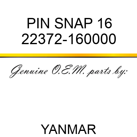 PIN, SNAP 16 22372-160000