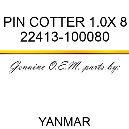 PIN, COTTER 1.0X 8 22413-100080