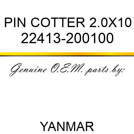 PIN, COTTER 2.0X10 22413-200100