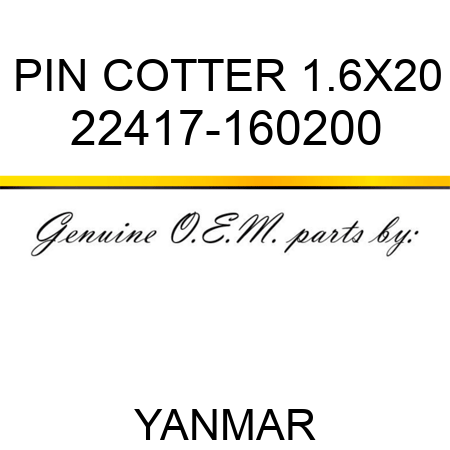 PIN, COTTER 1.6X20 22417-160200