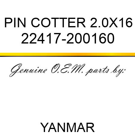 PIN, COTTER 2.0X16 22417-200160