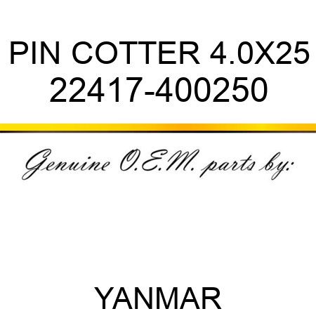 PIN, COTTER 4.0X25 22417-400250