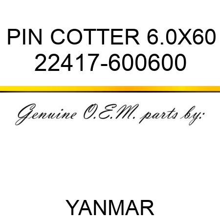 PIN, COTTER 6.0X60 22417-600600