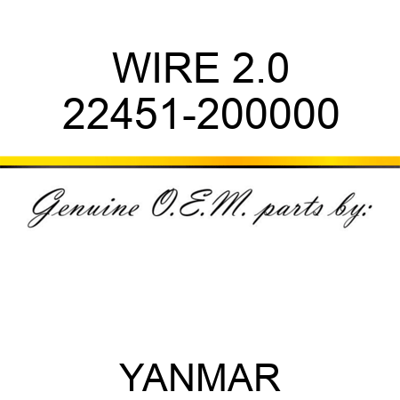 WIRE, 2.0 22451-200000