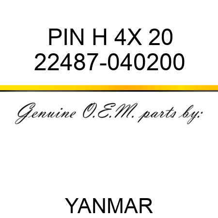 PIN, H 4X 20 22487-040200