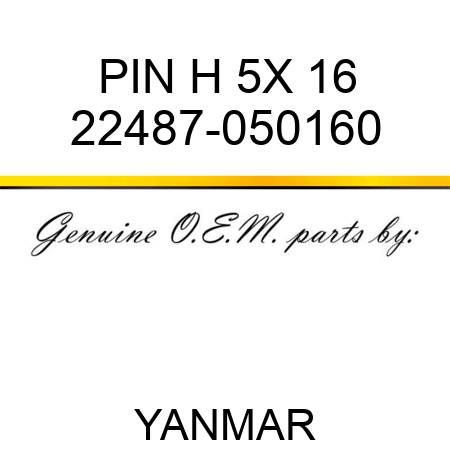 PIN, H 5X 16 22487-050160