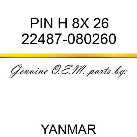 PIN, H 8X 26 22487-080260