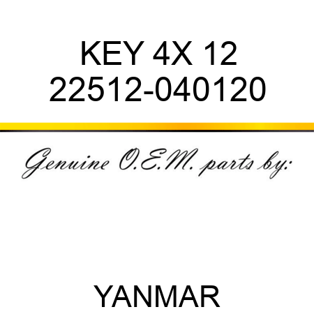 KEY, 4X 12 22512-040120