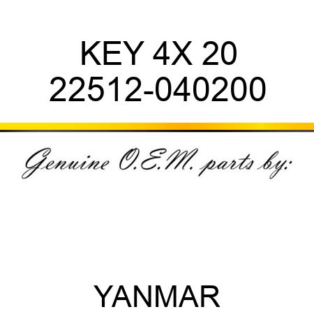 KEY, 4X 20 22512-040200