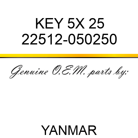 KEY, 5X 25 22512-050250