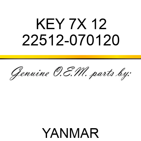KEY, 7X 12 22512-070120